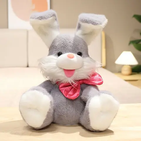 Lapin chantant en peluche pour bébé cadeau de Pâques jouet musical en peluche lapin Peek a Boo lapin répète ce que tu dis