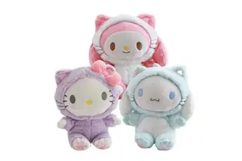 30Pièces Simyron Kuromi en Peluche Hello Kitty Jouet Poupée Doux My Melody pour Enfants Enfants Cadeaux d'anniversaire 25CM Produit Marque