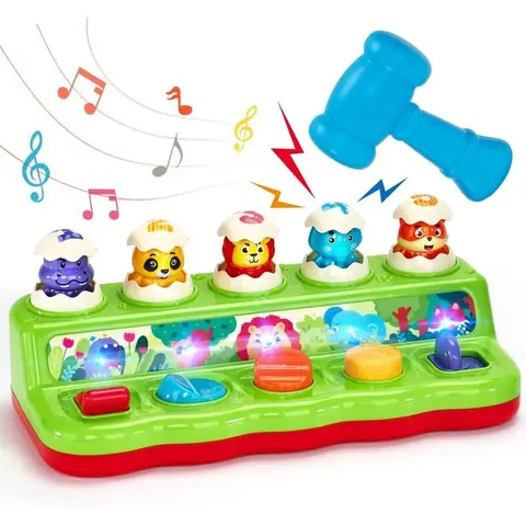 Jouet Bebe 1 an Jouet Montessori Pop Up avec Animaux Musique et Lumières Jeux Enfants 1 2 3 Ans Cadeau Bebe Fille Garcon