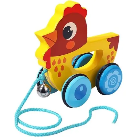 Jouets à Pousser et à Tirer en Forme danimaux - MARQUE - Modèle - Bois - Intérieur - Enfant - Mixte