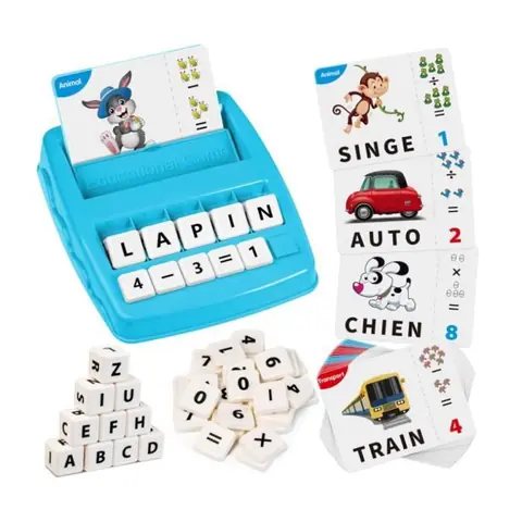 Jeux de Société - Lettre Scrabble - Éducatif 2 en 1 - Pour enfants 3-8 ans - Bleu Clair