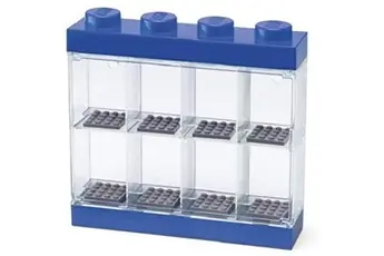 vitrine 8 mini figurines 18 x 19 cm en polypropylène bleu