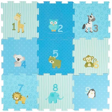 Bieco Tapis Puzzle Bebe 18 pièces  Tapis déveil Tapis bébé Puzzle Tapis de sol bebe Tapis de jeux bebe Puzzle Mousse tapis