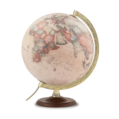 Tecnodidattica – Globe Atmosphere A4 lumineux pivotant pied en bois méridien en métal cartographie Vintage diamètre 30 cm