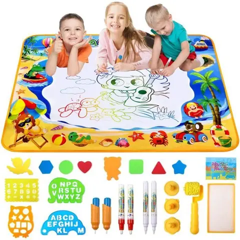 Tapis de dessin - Aquadoodle - 100x70cm - 6 stylos - 8 modèles - Jouet éducatif