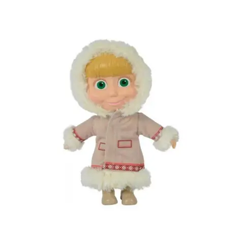 Set Poupee Masha Manteau Hivers 21 Cm + 1 Carte Animaux - Poupée Corps Souple - Licence Masha Et Michka - Jouet Enfant