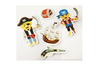 30 Autocollants - Mousse EVA - Pirates - Dorures