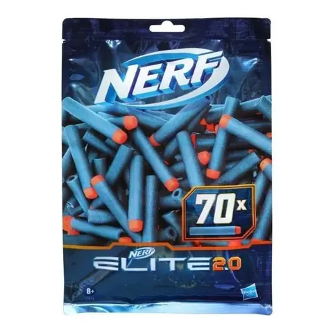 NERF Elite 2.0 Recharge de 70 fléchettes - En mousse NERF Elite 2.0 officielles - compatibles avec les Blasters NERF - Dès 8 ans
