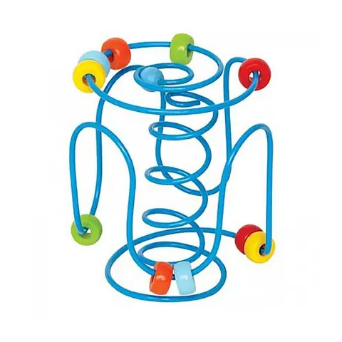 Boulier zig-zag sans fin - HAPE - E1800AE - 11 perles - Parcours de motricité - Bleu