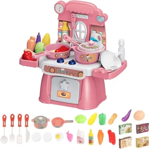 Cuisine Enfant 24 Accessoires Jouet Dînette Lumières et Sons Réalistes Jouet Cadeaux pour Garçons et Filles pour lâge 3 Ans Plus