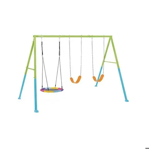 Portique-balançoire 3 agrès nid doiseau enfant Intex