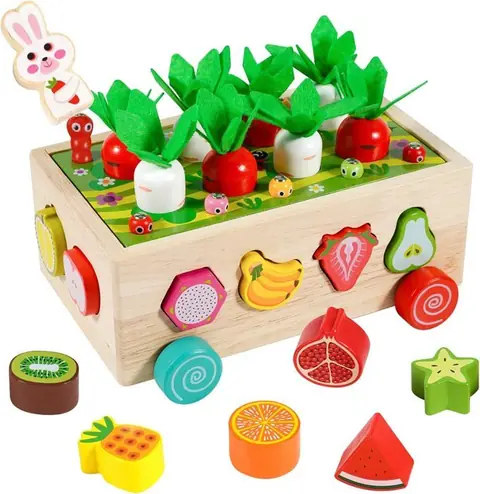 Jouets Montessori À Partir De 1 AnJouets En Bois 7 En 1 Jeu De Ferme Jouet Moteur En BoisCubes À Emboîter Tri & Empilage Jouets