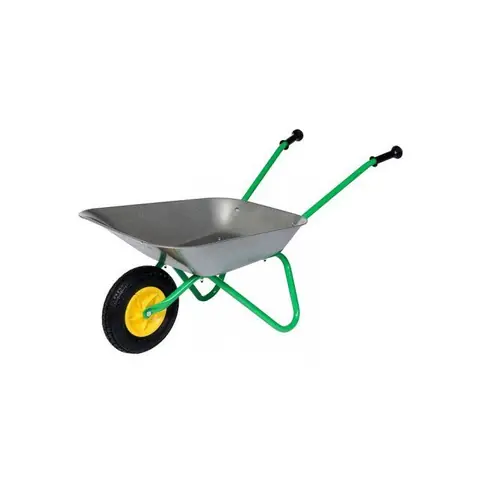 Brouette enfant avec roue gonflable - Pneumatique air - Armature et bac metal - 80x38x41cm - Jouet Outillage Jardin - Plein air