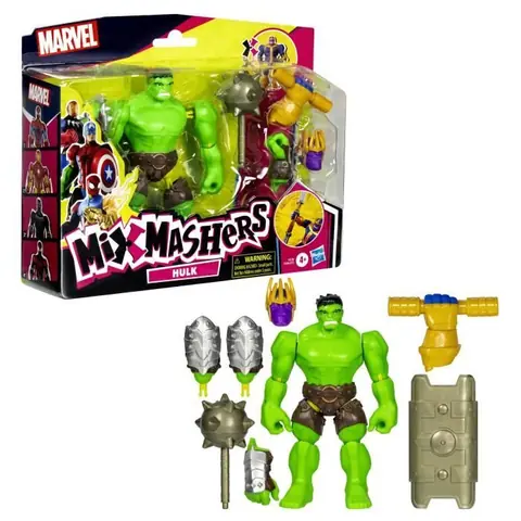 MixMashers Hulk Deluxe figurine 12 cm personnalisable à mélanger et combiner avec accessoires Marvel dès 4 ans
