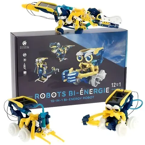Kit robot à construire 12 en 1 - Nature et Découvertes - Solaire et hydraulique - 231 pièces