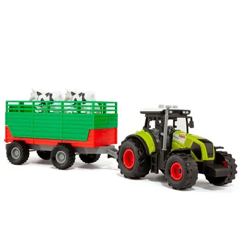 Tracteur jouet - Molto - Avec remorque - Lumières et sons - Set de 4 pièces - Pour enfants dès 3 ans