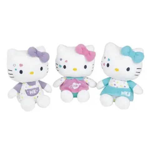 Peluche - JEMINI / FUN HOUSE - 024405 - tons pastels - 15 cm - Licence Hello Kitty