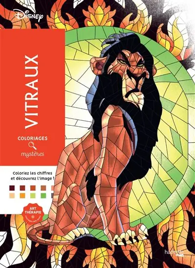 Coloriages mystères Disney - Vitraux - Julien Levy - Hachette Heroes