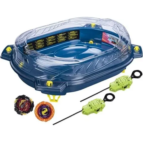 Beyblade Burst QuadStrike set de combat Thunder Edge avec arène Beystadium 2 toupies et 2 lanceurs à partir de 8 ans