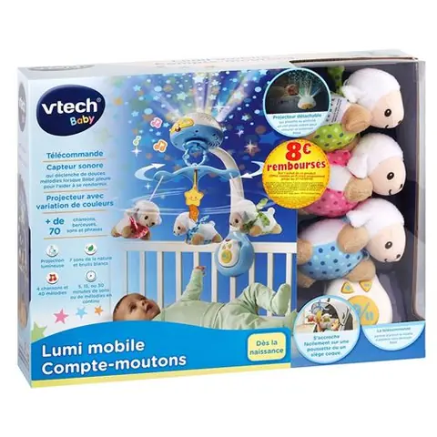 Vtech Baby Lumi Mobile Compte-Moutons Bleu - Mobile interactif