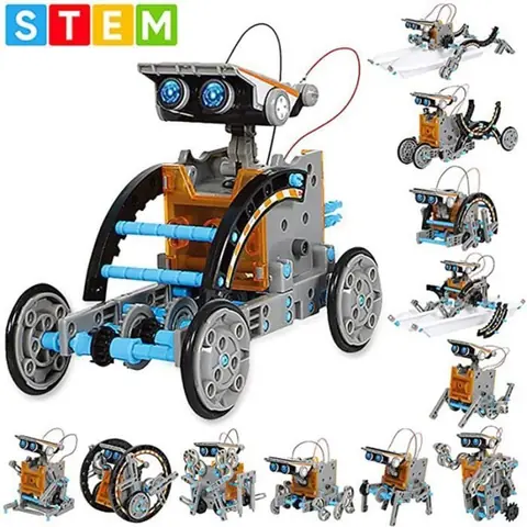 Robot Solaire 13 en 1 Robot Jouet Enfant Energie Solaire Experiences Scientifiques Jouet de Construction pour Enfants