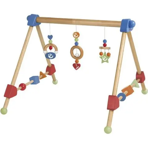 Portique dÉveil en Bois pour Bébé - ROBA - Avec 3 Pendentifs - Multicolore
