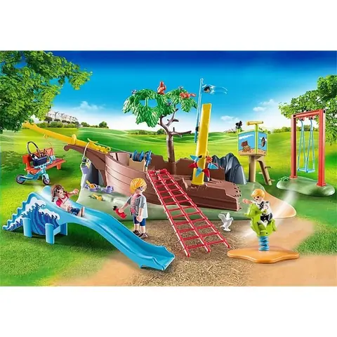 Parc de jeux - PLAYMOBIL - 70741 - Multicolore - 73 pièces - Extérieur/Intérieur