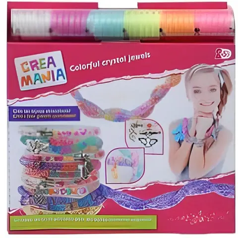 Coffret créatif - CREAMANIA - Bracelets fous - 680 perles colorées - 200 paillettes - 3 ans et plus