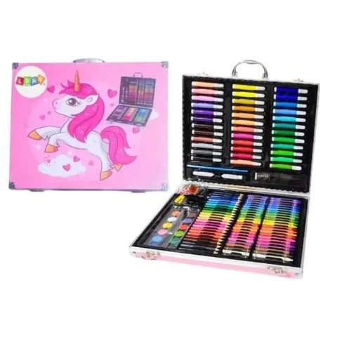 Coffret dart - Licorne - 150 éléments - Rose - Encourage la créativité - Pour enfants à partir de 3 ans
