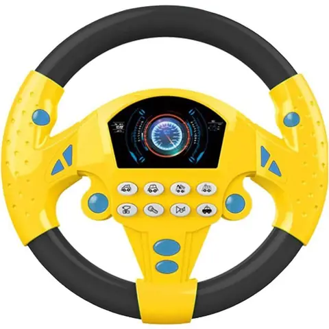 Jouet de volant pour enfants avec sons lumineux jouet de voiture de simulation de conduite pour enfants (noir jaune)