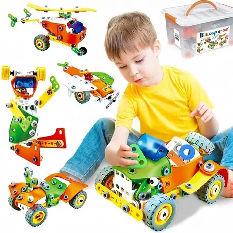 Blocs de Construction Jouet Enfant – 5 en 1 Kit de Construction 3D Souple -163 PCS Jeu Éducatif STEM de la Créativité et Motricité