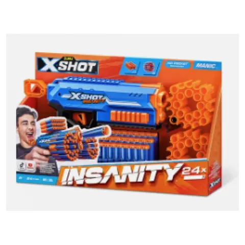 ZURU X-SHOT Manic lanceur compact 47 fléchettes portée 30 m