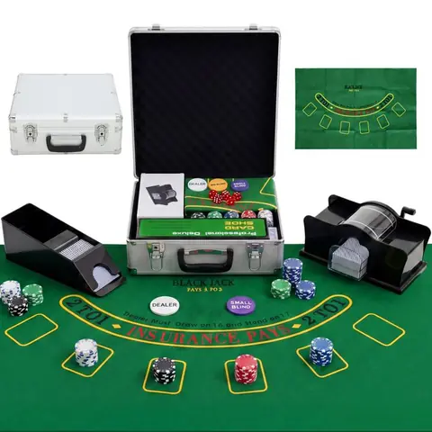 Mallette de poker - SPORTNOW - complet 500 jetons boîtier en ABS cartes à jouer dés dealer tapis clés