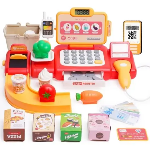 Caisse Enregistreuse - AZWIX - Jouet Supermarché - Scanner - Jeu de Rôle pour Enfant 4 5 6 Ans