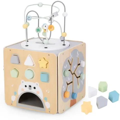 Cube dactivités MAMABRUM MRKEAN-5900168936973 Jouet en bois Montessori