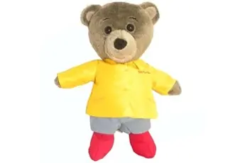"Peluche Petit Ours Brun en blouse 17 cm"