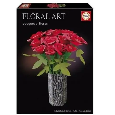 Kit créatif - EDUCA - Floral Art Bouquet de Roses - Création de roses en papier sans colle - Dès 14 ans