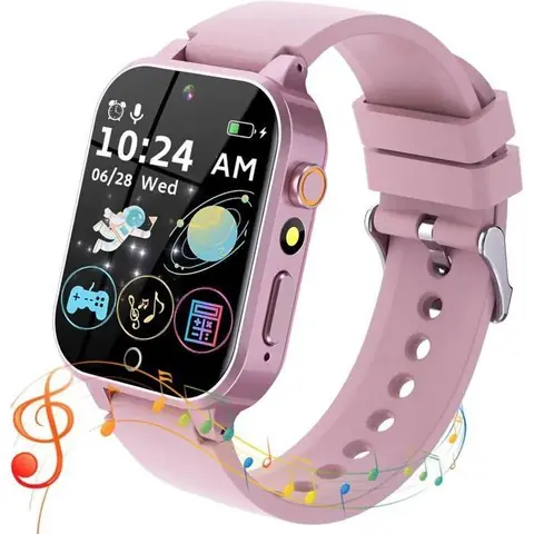 Montre Intelligente Enfants - Écran Tactile HD - 26 Jeux - Cadeau Filles 4-12 Ans