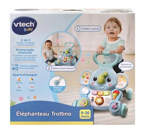 Trotteur Eléphanteau Trottino - Avec frein - VTECH BABY