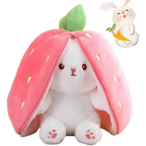 Peluche - Bunny Muppet - Douce - Carotte et Fraise - Réversible