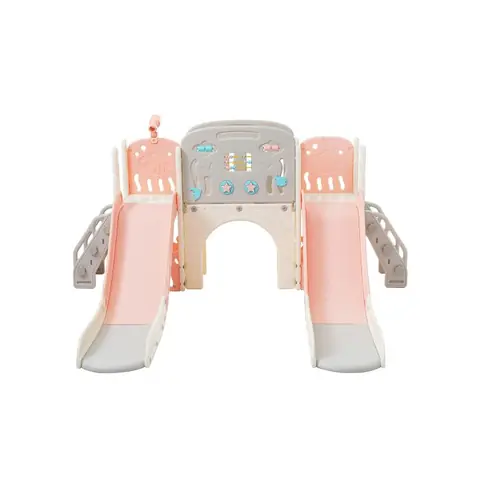 ®RisingFF Ensemble de jeux pour enfants 8 en 1 avec toboggan tunnel en arche panier de basket et plus encore