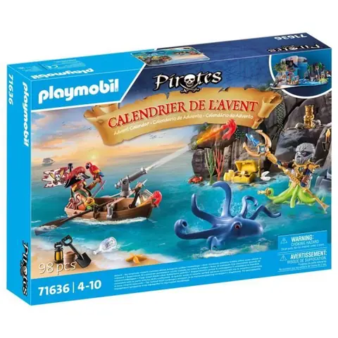 PLAYMOBIL 71636 Calendrier lAvent Pirate 24 surprises 98 pièces Dès 4 ans