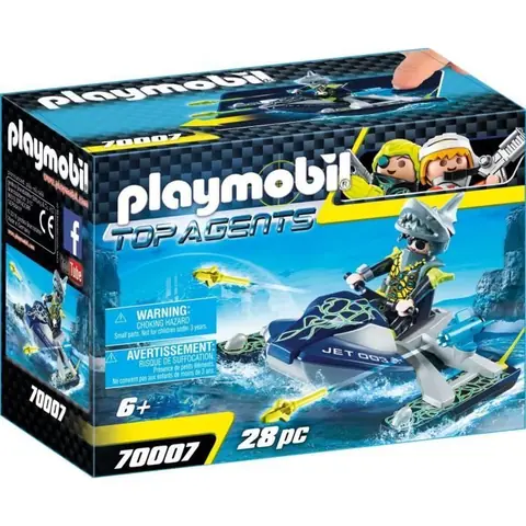 PLAYMOBIL - Top Agents - Scooter marin S.H.A.R.K Team - Flotteur et projectiles - 6 ans et plus