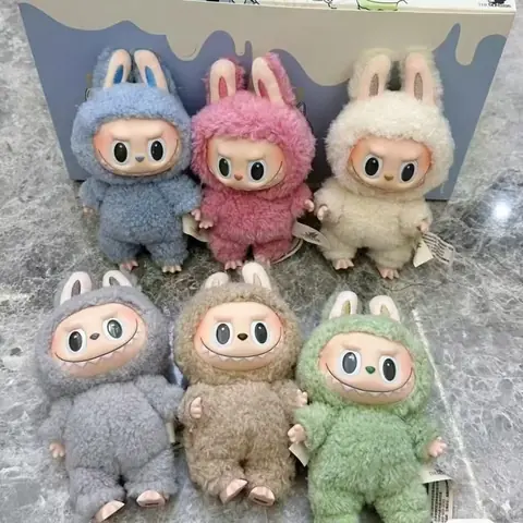 labubu-Un ensemble de 6- Peluches Monster Series depremière générationsuperbes cadeaux-Peluches PELUCHE