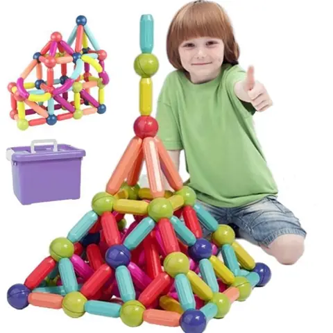 Jeu de construction - Montessori - 57 pièces - Magnétique - ABS - Pour enfants à partir de 3 ans
