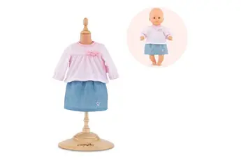 Accessoire poupée Bébé top rose et jupe bleu