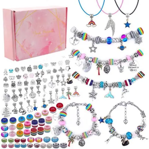 Cadeaux pour filles de 5 à 12 ans kit de bricolage pour enfants cadeaux pour filles bracelets à faire soi-même bijoux