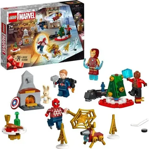 LEGO® Marvel 76267 Le Calendrier de l’Avent des Avengers 2023 24 Cadeaux incluant Captain America Spider-Man Iron Man et Plus