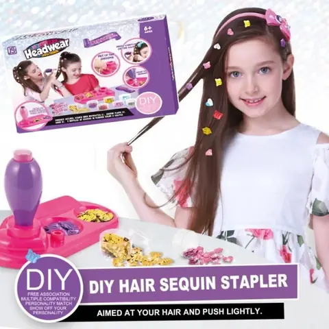 Kit de décoration pour cheveux - Diamant brillant - Paillettes - Agrafeuse - Perceuse