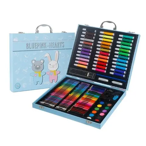 Malette de dessin - LECOO - 152 pièces - Couleur Bleu - Pour enfants 4 ans et plus - Mixte